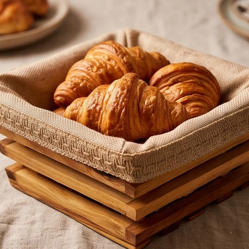 Handcrafted olive wood bread - wood,