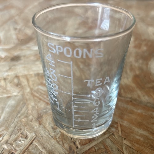 Vintage etched glass medicine - etched,