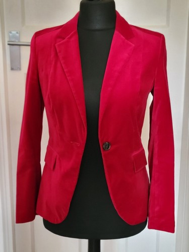 Zara red velvet blazer size - blazer, m
