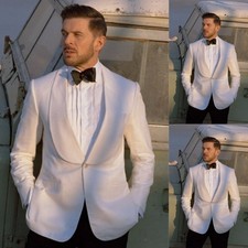 Wedding Groom Men Suits White
