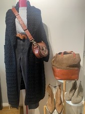 Zara Black Knitted Coat/Long