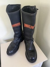 Harley Davidson Motorcycle Black Leather Boots 10