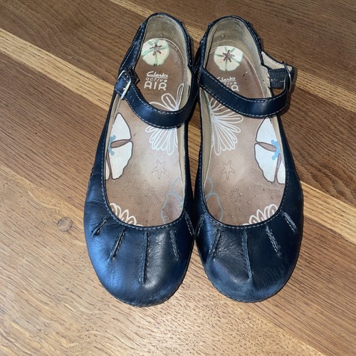 Clarks black leather active - black,