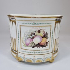 Antique 19thC Coalport Bough Pot Vase Painted With Fruit & Flowers 22cm Wide