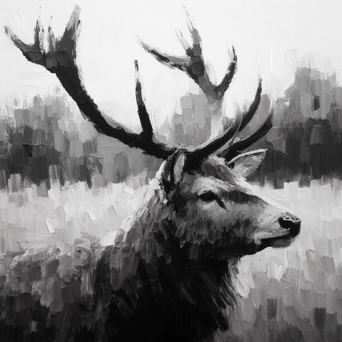Original stag painting deer - painting,