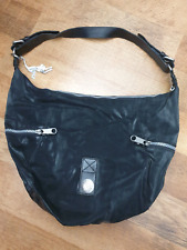 Kipling Cathryn black shoulder bag, metal monkey, leather trim