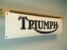 Triumph Motorcycles Banner Classic Meriden Bike Garage Workshop Wall Display
