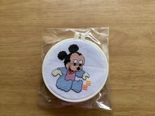 disney baby mickey mouse completed cross stitch in frame