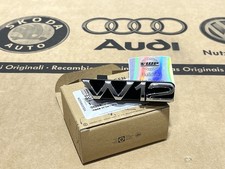 Audi A8 S8 Front W12 Grill Badge Black Glossy Logo Emblem Genuine New OEM Part