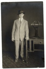 RPPC ~ standing man portrait