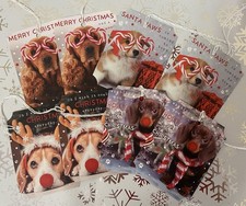 8 x Christmas Gift Tags, Children’s Adults Wrapping Presents Cute Dogs Puppies