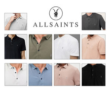 ALLSAINTS Mens Form Pique Polo TShirt Designer SS Tee Summer Top All Saints T