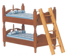 Bunk Beds In Walnut & Ladder