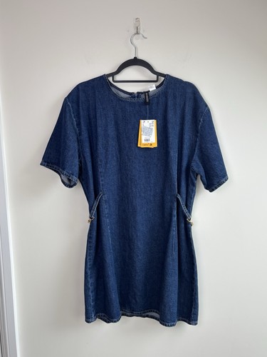 Denim mini dress large - denim,