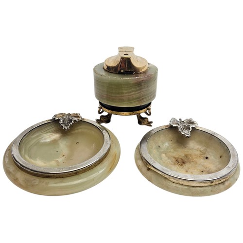 Onyx two ashtray and lighter - two,