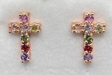 14ct Rose Gold Diamond Cross