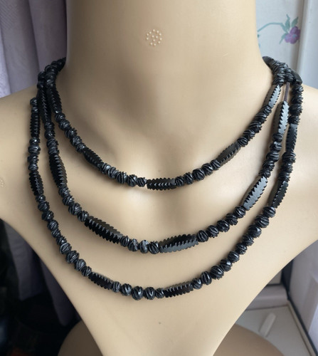 Victorian carved whitby jet - victorian,