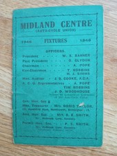 Midland Centre Auto Cycle Union ACU 1946 Fixtures & Clubs Booklet Motorcycle Car