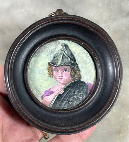 Antique hand painted miniature - hand,