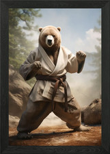 Karate bear framed wall - framed, art