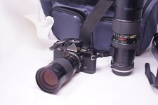 Vintage Olympus OM-2 OM2 Film SLR Camera 28-85mm & 75-300mm Lens