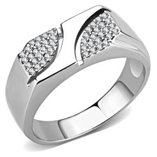 Mens silver ring signet pinky