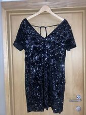 Miss Selfridge velvet sequin V-neck dress size 14 Party Going Out