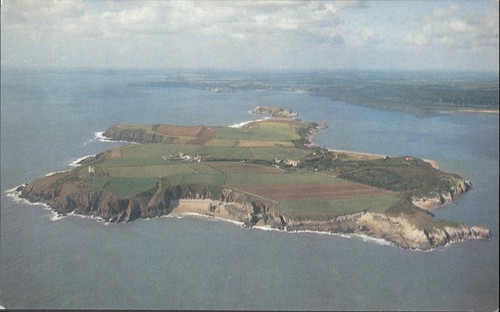 Caldey island wales aerial - island,