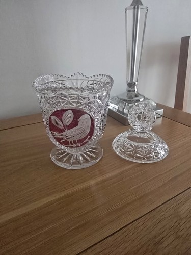 Vintage lead crystal candy jar - vintage,