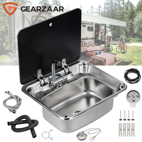 Stainless steel campervan sink - stainless,
