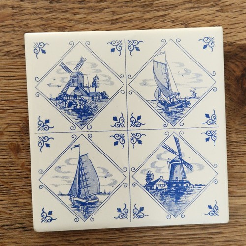 Mettlach scene blue white - &,