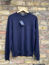 BNWT Hugo Boss extra fine merino wool Navy Blue  Crew Neck Jumper size M 