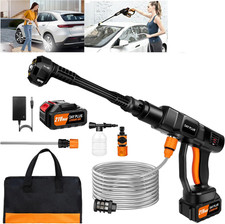 Brushless Cordless Pressure Washer for Patio and Car, 2 X 21V 3.0Ah Batteries,