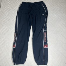 VTG Reebok Trousers Mens Large Blue Embroidered Track Pants Bottoms 90s Y2K