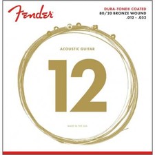 Fender Dura-Tone 80/20 Bronze 12-52 Acoustic Guitar Strings, Light