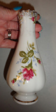 Vintage Chodziez Poland White Porcelain Bud Vase with Flowers