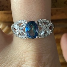 Blue Petalite White Sapphire