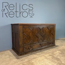 Antique Carved Oak Geometric