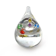 TEAR DROP shaped GALILEO THERMOMETER with five floating globes