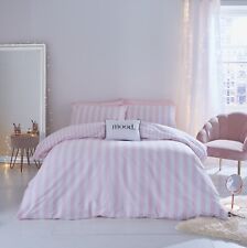 Sassy B Stripe Tease Reversible Adult Teenage Duvet Cover Bedding Set Pink/White