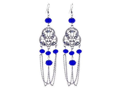 Cobalt blue vintage earrings - cobalt,