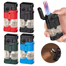 Refillable Butane Torch Lighter Triple Flame Windproof Gas Ignition Vintage