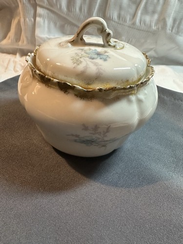 Limoges bowl lid blue - &, flower