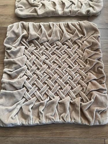 Vintage beige corduroy cushion - beige,