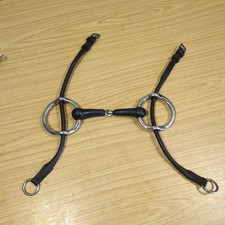 5" Hard Rubber Cheltenham Gag Bit -  Rounded Leather Cheeks *Free Postage*