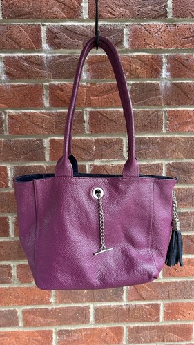 Real leather suede - plum, purple