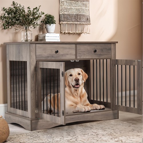 Modern end table dog - table,