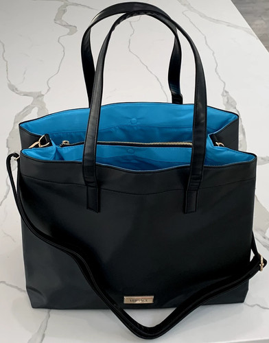 Versace fragrances black tote - fragrances,