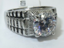 Mens solitaire ring cz signet