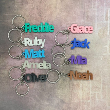 Personalised 3D Printed Keyring Key Chain School Bag Name Tag Gift Party Bag